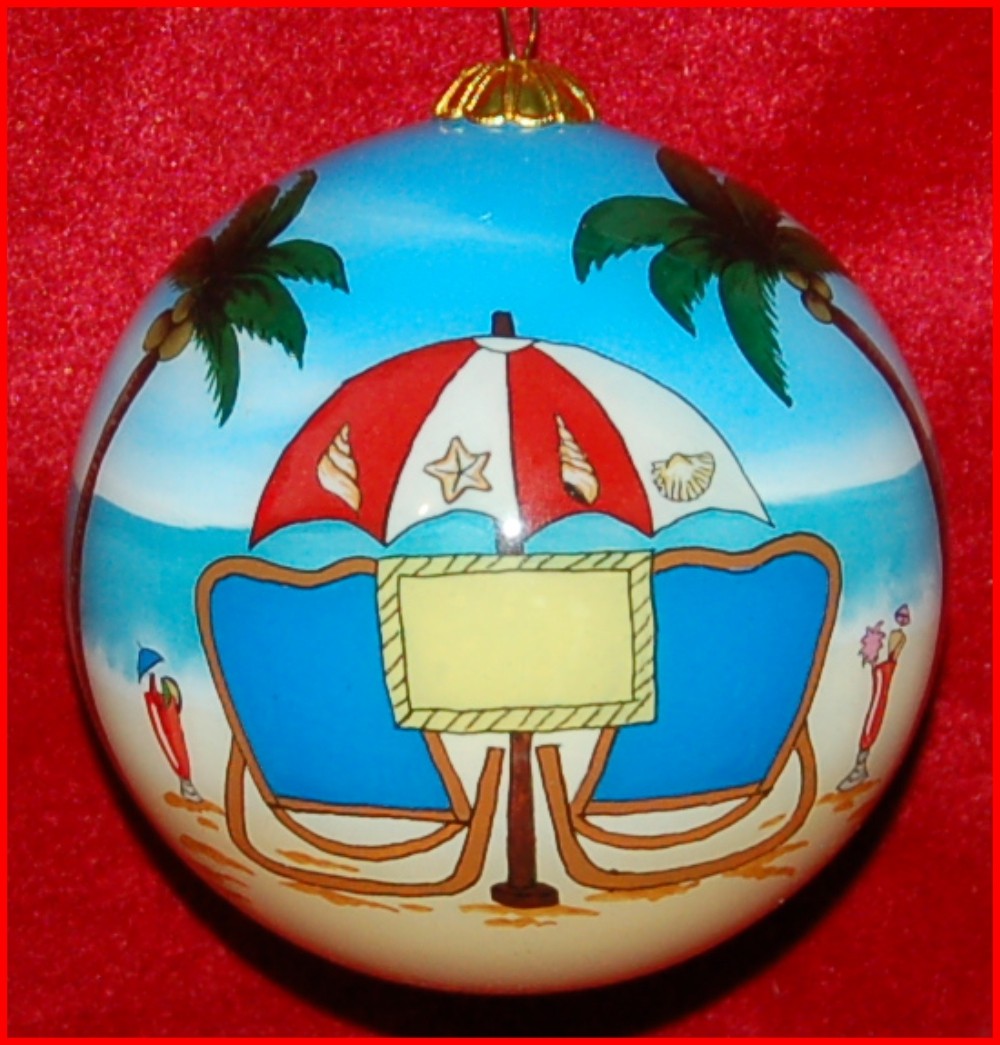 Beach Paradise Christmas Ornament Personalized by RussellRhodes.com