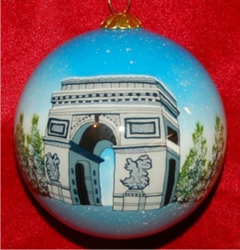 The Arch of Triumph Paris Christmas Ornament Personalized by Russell Rhodes