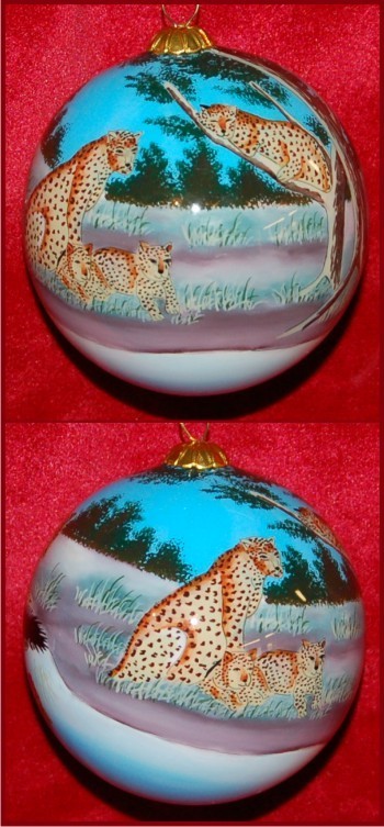 Natural Beauty: Leopards in the Wild Christmas Ornament Personalized by RussellRhodes.com