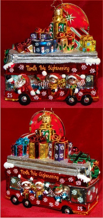Santa Line Tours Christmas Ornament Personalized by Russell Rhodes