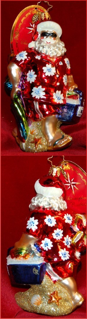 Surfside Santa Christmas Ornament Personalized by Russell Rhodes