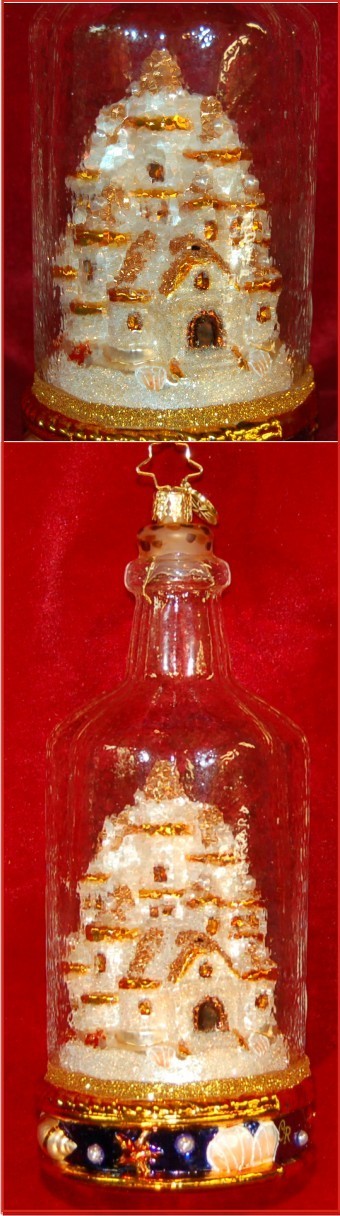 Sand Castle in a Bottle -  Up to 18 People Christmas Ornament Personalized by Russell Rhodes