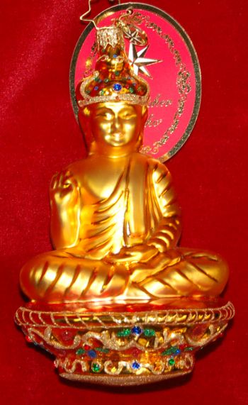 Golden Serenity Buddhist Christmas Ornament Personalized by Russell Rhodes