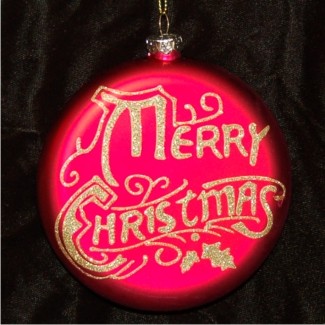 Merry Christmas Glass Christmas Ornament Personalized by RussellRhodes.com