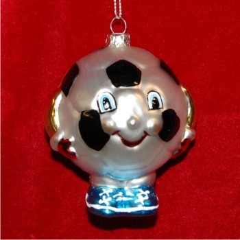 Soccer for Kids Glass Christmas Ornament Personalized by Russell Rhodes