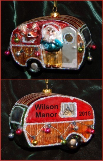 Trailer Decked Out Christmas Ornament Personalized by Russell Rhodes