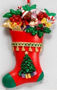 Stocking Stuffed Christmas Ornament Personalized by Russell Rhodes
