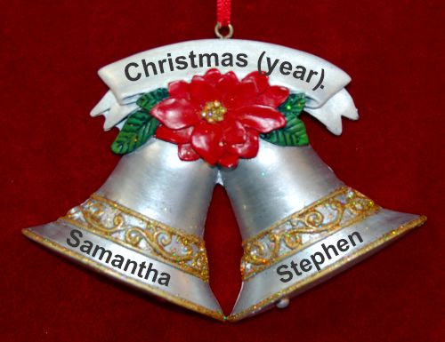 Couples Christmas Ornament Bells and Holly Personalized by RussellRhodes.com