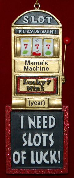 One-Armed Bandit Slot Machine Vegas Christmas Ornament Personalized by RussellRhodes.com