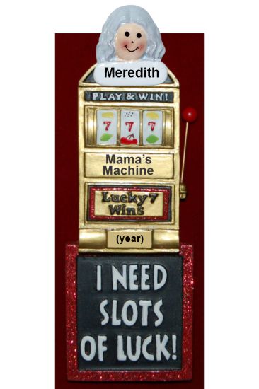 One-Armed Bandit Slot Machine Christmas Ornament Personalized by RussellRhodes.com