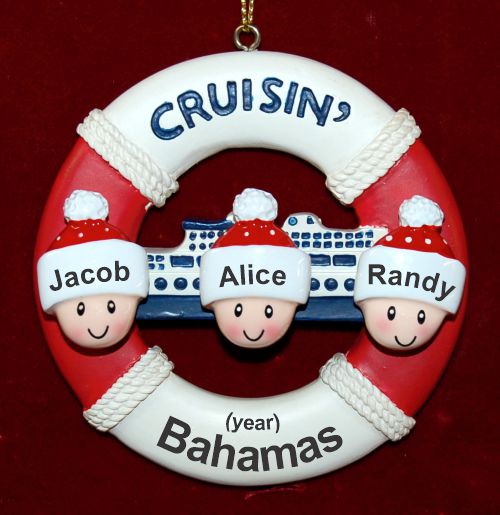 Family Cruise Chrismas Ornament for 3 Personalized by RussellRhodes.com
