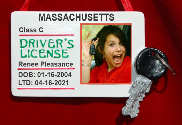 New Driver's License Frame Christmas Ornament Personalized by Russell Rhodes