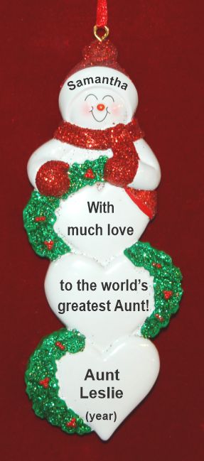 Lots of Love to Aunt Personalized Christmas Ornament Personalized by RussellRhodes.com