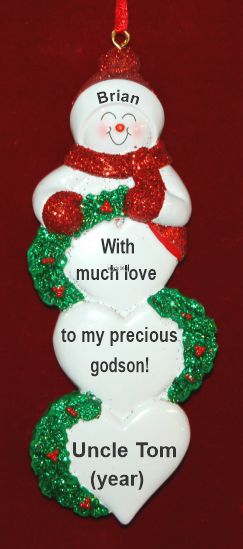 Lots of Love Godfather to Godson Christmas Ornament Personalized by RussellRhodes.com