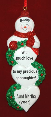 Lots of Love Godmother to Goddaughter Christmas Ornament Personalized by RussellRhodes.com
