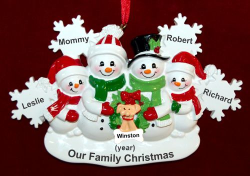 Single Mom Christmas Ornament 3 Kids with 1 Dog, Cat, Pets Custom Add-on White Xmas Personalized by RussellRhodes.com