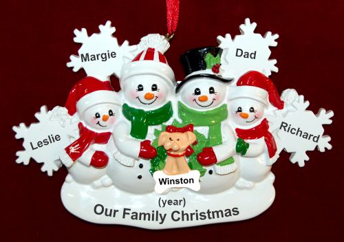 Single Dad Christmas Ornament 3 Kids with 1 Dog, Cat, Pets Custom Add-on White Xmas Personalized by RussellRhodes.com