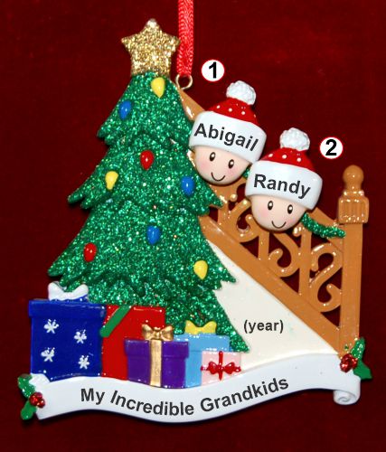 Our Xmas Tree Grandparents Christmas Ornament 2 Grandkids Personalized by RussellRhodes.com