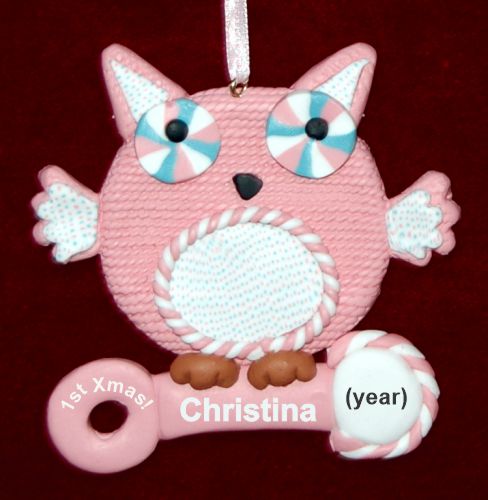 Baby Girl Christmas Ornament Owl Personalized by RussellRhodes.com