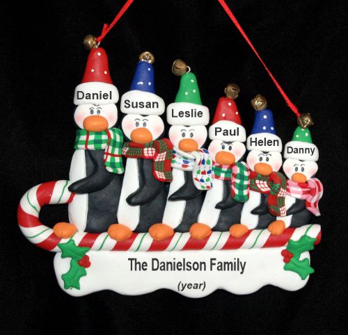 Family Christmas Ornament 6 Sledding Personalized by RussellRhodes.com