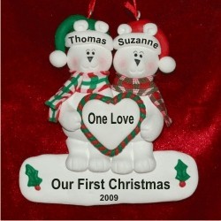 Our First Christmas Polar Bears Personalized Christmas Ornament Personalized by RussellRhodes.com