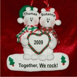 Polar Bear Couple Personalized Christmas Ornament Personalized by Russell Rhodes