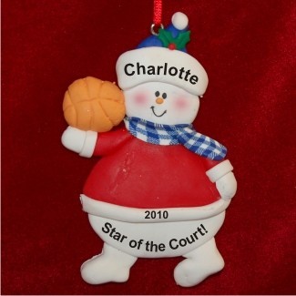 Snowman Basketball Christmas Ornament Personalized by Russell Rhodes