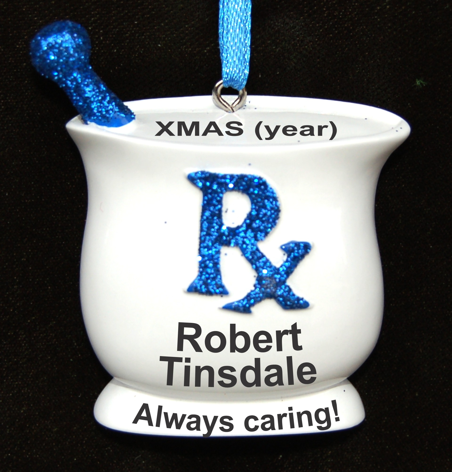 Personalized Gifted and Caring Pharmacist Gift Christmas Ornament Personalized by Russell Rhodes