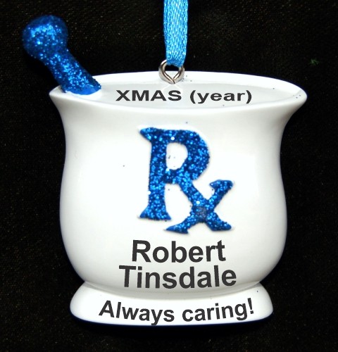 Gifted and Caring Pharmacist Christmas Ornament Personalized by RussellRhodes.com
