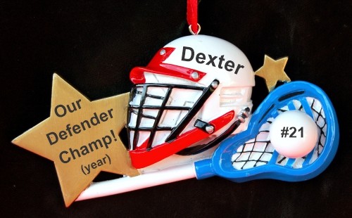 Lacrosse Christmas Ornament Kit, Hemet, Glove & Stick Personalized by RussellRhodes.com