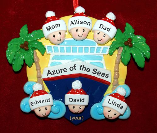Family Cruise Christmas Ornament On the High Seas for 6 Personalized by RussellRhodes.com