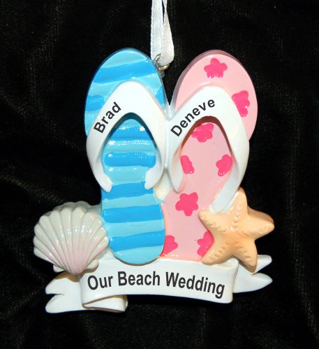 Beach Wedding Christmas Ornament Personalized by RussellRhodes.com