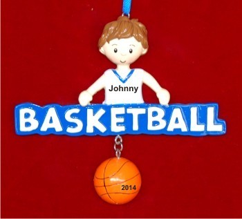 Talented Basketball Boy Christmas Ornament Personalized by Russell Rhodes