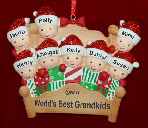 Grandparents Christmas Ornament 4-Poster Fun for 8 Grandkids Personalized by RussellRhodes.com
