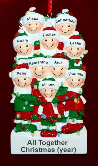 Family Christmas Ornament Holiday Lights for 10 Personalized by RussellRhodes.com