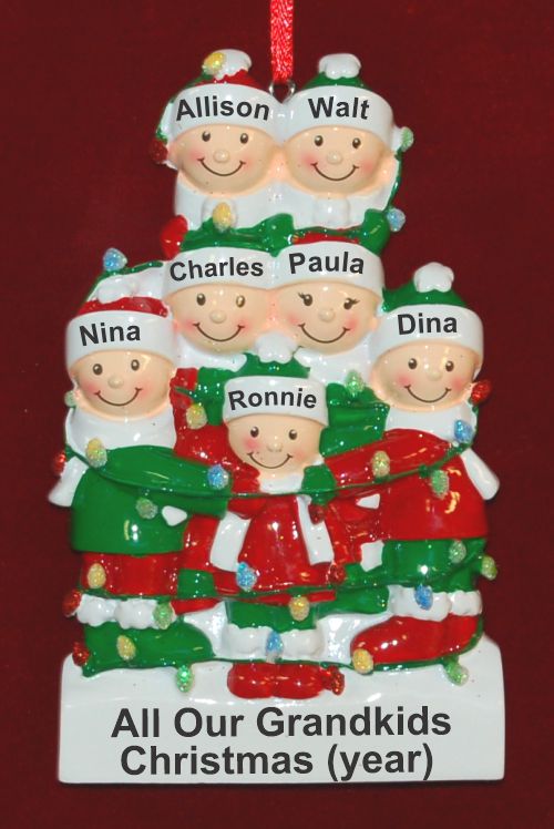 Holiday Lights Party of 7 Personalized Christmas Ornament Personalized by RussellRhodes.com