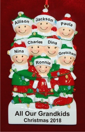 Holiday Lights Party of 8 Personalized Christmas Ornament Personalized by Russell Rhodes