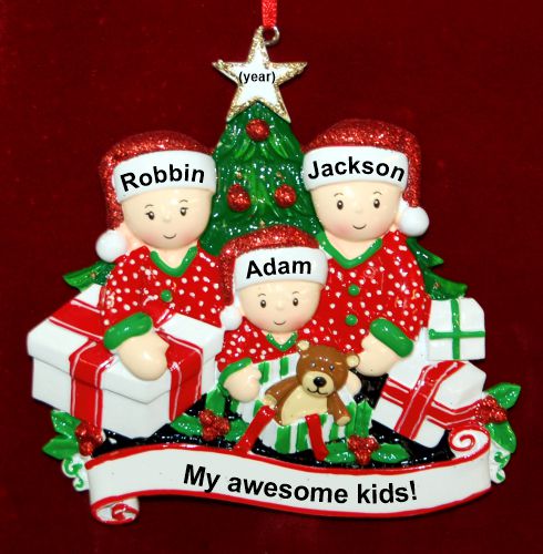 Single Mom Christmas Ornament Gifts Under the Tree My 3 Kids Personalized by RussellRhodes.com