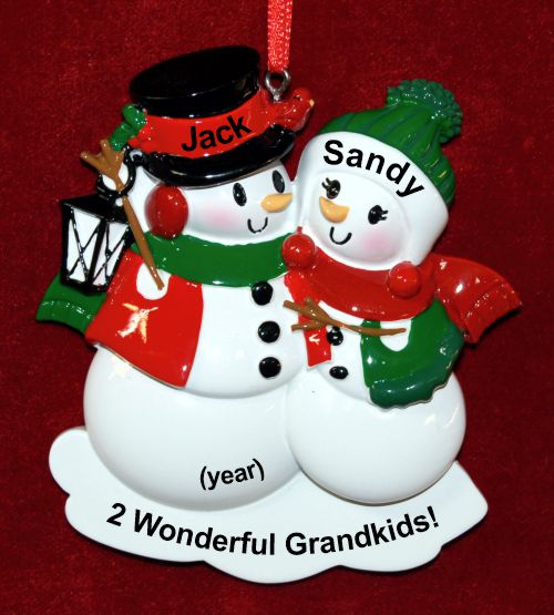 2 Grandkids Christmas Ornament Winter Joy with Optional Pets Custom Added Personalized by RussellRhodes.com