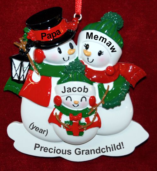 1 Grandchild Christmas Ornament Winter Joy with Optional Pets Custom Added Personalized by RussellRhodes.com