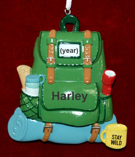 Hiker Ornament Backpack with Optional Pets Custom Added Personalized by RussellRhodes.com