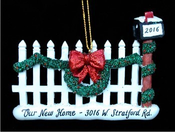 New Home Mailbox Surprise Christmas Ornament Personalized by Russell Rhodes