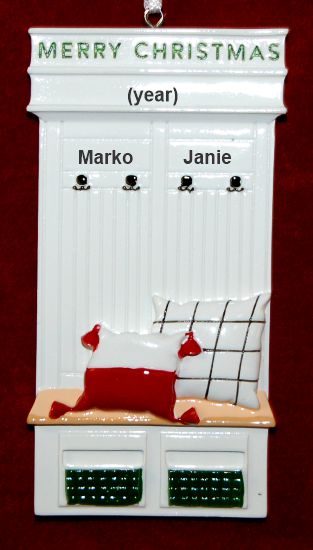 Family of 2 Ornament Mudroom with Optional Dogs, Cats, or Other Pets Personalized by RussellRhodes.com