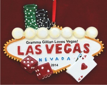 Bright Lights of Las Vegas Christmas Ornament Personalized by Russell Rhodes