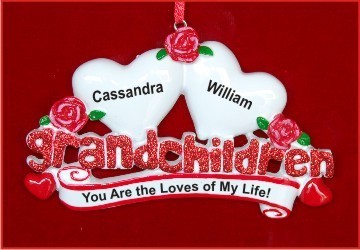 From Grandparents to 2 Grandkids Christmas Ornament Personalized by Russell Rhodes