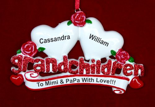 From 2 Grandkids to Grandparents Christmas Ornament Personalized by RussellRhodes.com