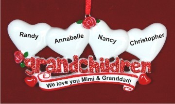 From 4 Grandkids to Grandparents Christmas Ornament Personalized by Russell Rhodes