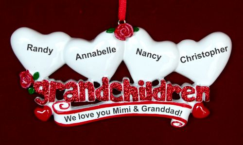 From 4 Grandkids to Grandparents Christmas Ornament Personalized by RussellRhodes.com