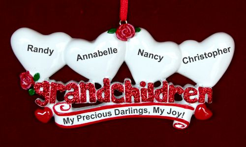 From Grandparents to 4 Grandkids Christmas Ornament Personalized by RussellRhodes.com