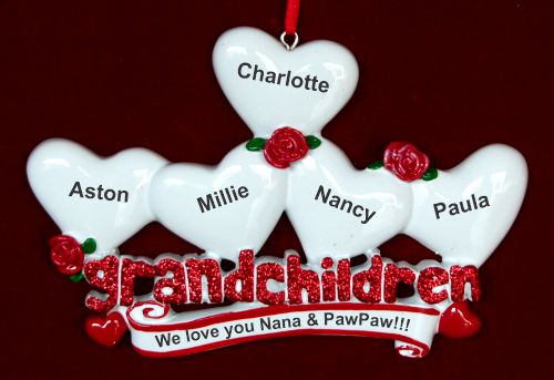 From 5 Grandkids to Grandparents Christmas Ornament Personalized by RussellRhodes.com